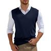 Generisch Gilet da Uomo, Maglione con Scollo a V, Gilet in Lana, Gilet Smanicato, Maglia a Maniche Lunghe, Stile Classico, Maglione in Lana, Pullover Autunnale, Gilet Tinta Unita, Maglione a Maniche