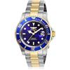 Invicta Pro Diver - Orologio da uomo in acciaio inossidabile con movimento al quarzo - 40 mm, Bicolore / Blu