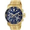 Invicta Pro Diver Orologio da Uomo in acciaio inossidabile con movimento Quarzo - 48mm, Oro / Blu