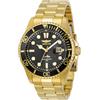 Invicta Pro Diver - Orologio da Uomo in Acciaio Inossidabile con Movimento al Quarzo, Nero/Oro - 43 mm