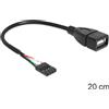 Delock USB Cavo Delock Pinheader 4Pin -> USB-A Bu/Bu 0.20m [83291]