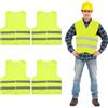 ZMDMAH 4 Pezzi Gilet Catarifrangente Alta Visibilità Uomo, Pettorina Catarifrangente, Gilet Riflettente per Addetti Alla Pulizia Guidatore Cantiere Lavori All'Aperto
