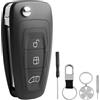 KingYH 3 Tasti Ford Guscio Chiave per Auto con Portachiavi