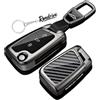 Rondrive Cover portachiavi compatibile con Audi A1 GB Sportback 2019-2025 per Skoda Fabia 3 Karoq Octavia Superb 3 Kamiq 2025 Scala 2024 metallo portachiavi in fibra di carbonio