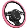 VBGURR Coprivolante in pelle rosa, antiscivolo e traspirante, per donne e uomini, universale, elastico da 38 cm, elegante e inodore, accessorio per auto per auto, camion, SUV (rosa)