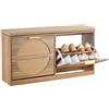 VEVOR Panca Portascarpe 988 x 240 x 500 mm, Panca d'Ingresso Scarpiera Stile Rattan, Scarpiera con Cuscini 4 Scomparti Ante in Rattan Capacità di Carico 200 kg, per Ingresso, Corridoio