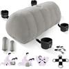 SuperLove Inflatable Sex Pillow with Dildo Mount & Cuffs Grey