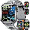 LIGE Smartwatch Uomo Militare, 2.01 Sport Smart Watch con Chiamata Bluetooth, 100+ Modalità Sportive, IP68 Fitness Orologio, Frequenza Cardiaca e Sonno, 600mAh Batteria, Android iOS, 3 Braccialetti,EF2-L