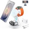 JoyGeek Stazione di ricarica magnetica 3 in 1 per Samsung, caricabatterie wireless per S26/S25/S24/S23/Z Fold8 Ultra/Fold8, caricatore wireless per Galaxy Watch 8/Ultra/7/6/5, stazione di ricarica