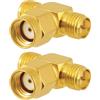 Vecys 2 Pezzi Adattatore Splitter RP SMA a 3 Vie a Forma di T RP SMA Maschio a Doppio RP SMA Femmina Splitter Adattatore Antenna Convertitore 50 Ohm