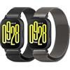 CHANRASI 2 pezzi Metallo Cinturino 22mm Compatibile con Cinturini Xiaomi Redmi Watch 5 Active/5 Lite Uomo Donna,Cinturino Doppie Magnetiche per Redmi Watch 5 Active/5 Lite Nero grigio