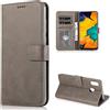 CTIUYA Custodia Cover per Samsung Galaxy A20E in Pelle,Grigio | Portafoglio a Libro con Porta Carte Interno Silicone Antiurto, Funzione Supporto Libretto Protettiva Flip Case Magnetica