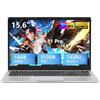 MASNIESKI Notebook 15,6 Pollici, AND Ryzen 5 7430U, Win11 PC Portatile 16 GB RAM 512 GB SSD, Laptop Grafica Radeon, Digitale Tastiera Retroilluminata/Sblocco Impronta Digitale, Type-C+Mini-HDMI+6000mAh Battery