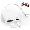Suejezt Adattatore USB C a HDMI per iPhone a TV [Certificato MFi] 4K, Adattatore USB C HDMI 100W PD per iPhone/iPad/MacBook/Galaxy, Convertitore Tipo C Digital AV per HDTV/Proiettore/Monitor, Plug & Play