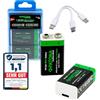 PATONA 4x Premium 9V Block Batteria 6F22 3.6Wh 500mA, ricaricabile via