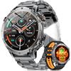 LIGE Smartwatch Uomo 1400mAh Batteria Lunga,1.7 Smart Watch Militare con Torcia LED,Chiamata Bluetooth,120+ Sport,Impermeabile,Frequenza Cardiaca,Android iOS,2 Caricabatterie, EF24-EU