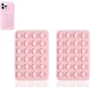 Leeneen 2 supporti adesivi in silicone per custodia del telefono, Leeneen 5,6 x 8,1 cm, mani libere, forte supporto per selfie e video, durevole, facile da usare, per tutti i telefoni (rosa chiaro)