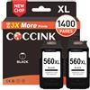 COCCINK 560 XL Sostituzione Cartuccia d'inchiostro per Canon PG-560XL Compatibile con TS7450 TS7451 TS5351 TS5352 TS5350a TS5351a TS5352a TS5353 TS7450a TS7451a TS5353a TS5355a Nero Pack