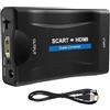 ZISONIX Scart to to Hdmi - Convertitore Scart to Scart to Hdmi Adattatore Audio Video Rater Supporto Hdmi 720p / Uscita 1080p per Hdtv/monitor/projector/stb/vhs/xbox/ps3/sky Blu-ray DVD Player Nero
