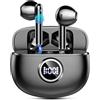 Motost Cuffie Bluetooth, senza fili, Bluetooth 5.4, con 4 microfoni HD, stereo, HiFi, 40H, cuffie sportive, IP7, impermeabili, display LED, USB-C per Android/iOS, 2026