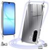 Vauki Cover per Samsung Galaxy A17 5G/4G con Cordino, Custodia con Laccio Collana Tracolla Trasparente Silicone TPU+PC Bumper Back Antigraffio Proteggere Case Corda per Samsung Galaxy A17, Viola