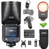 Godox V1 mid N V1midN TTL Flash per Nikon, mini flash con testa rotonda e touchscreen, tempo di ricarica di 1,7 secondi, 650 lampi a piena potenza, lampada pilota a LED da 2W