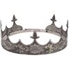 LEEMASING Corona capelli gioielli re reale diadema uomini metallo grandi diademi per Halloween costume