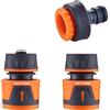 GRIFEMA GE1103 Kit Connettore per Tubo da Giardino con Waterstop 1/2", Attacco Rapido e Raccordi Femmina Premium 3/4" - Grigio e Arancione [Esclusiva Amazon]