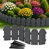 GARDENIX Recinzione da giardino effetto legno, 2,4 m, colore antracite, in plastica, bordo flessibile per prato da innesto, 12 ancoraggi a terra, bordo per aiuola in legno, recinzione da giardino per