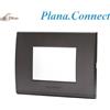 GlobalME Connect.With.Vimar.Plana Coprifrutti Placca nera opaca 3 posti