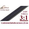 GlobalME Guaina termo restringente Diametro 6,4 Nera con resina adesiva barre 15cm