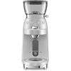 Smeg, Macinacaffè CGF02SSEU, Macinatura Regolabile, 50 Step di Macinatura, Contenitore Chicchi di Caffè da 240g, Funzione Caffè Singolo e Doppio, Sistema Antistatico, 150W, Alluminio