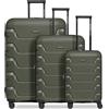 Smartbox set 3 valigie rigide estendibili | trolley leggeri con 4 doppie ruote & serratura TSA | polipropilene durevole - Edition 01
