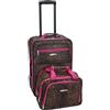 Rockland Set di valigie verticali Softside moda, Rosa leopardato., Taglia unica, Set di valigie verticali Softside moda