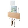 YAMAZAKI 2730 RIN Key Hook with Tray, white, Wood/Steel, 18 x 3 x 9.5 cm