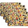 Pimpernel Primula Rossa - Set di 4 tovagliette (10,5 x 10,5 cm, Bordo a Media densità, Base di Sughero), Progettazione di Alberi, Multicolori