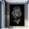Wallvelart Stampa artistica da parete con leone in bianco e nero con stampe di animali ritratti con testa di leone dipinto in bianco e nero Poster con animali in bianco e nero Ritratto di leone Opere d'arte su
