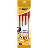 Bic Crystal - Set di 4 penne (rosso)
