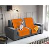 Italian Bed Linen "ELEGANT" Fascia Copridivano, in microfibra, Arancio/Giallo, 60 x 190 cm