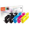 Peach Multi Pack Plus - confezione da 5 - nero, giallo, ciano, magenta - compatibile - rigenerato - cartuccia d'inchiostro (alternativa a: HP 655)