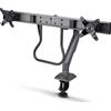 StarTech.com Supporto per monitor a barra trasversale, braccio per due schermi 27"/max 15kg, VESA 75x75/100x100, morsetto a C, articolato, molla meccanica, TAA