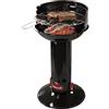 Barbecook Loewy 40 Barbecue a carbone con protezione antivento, barbecue rotondo con QuickStart e QuickStop, regolabile in 3 posizioni, nero, griglia di Ø 40 cm