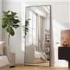 BEAUTYPEAK Specchio intero infrangibile 60 x 165 cm, specchio da terra sospeso o appoggiato al muro, grande specchio da terra con supporto per camera da letto, soggiorno o guardaroba, nero