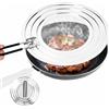 SZKKQKJ paraschizzi Cucina Inox 3 in 1, paraspruzzi per padelle Ø 20, 24 e 28 cm, Coperchio Padella,Dispositivo Universale paraspruzzi con Manico Pieghevole, impedisce Schizzi di Grasso Durante la Cottura