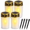 BYZESTY Lumini Cimitero LED, 4 Pezzi Lume Funerale a LED, Lumino Cimitero, Lumino LED per Cimitero, Lumino Elettrico per Cimitero con Spina di Terra, per Cimitero, Bianco, 7 x 12 cm