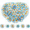 Bornfeel Fiori Margherite 100 Pezzi Fiori Finti Bomboniere Fiore Artificiale Corolla in Seta per Pasqua Tavola Cofano Matrimonio Festa Cerimonia Decorazione 38 x 38 x 20 mm Bianco & Blu