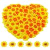 Bornfeel Fiori Margherite 100 Pezzi Fiori Finti Bomboniere Fiore Artificiale Corolla in Seta per Pasqua Tavola Cofano Matrimonio Festa Cerimonia Decorazione 38 x 38 x 20 mm Giallo & Arancia