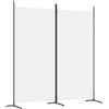 vidaXL Divisorio a 2 Pannelli Bianco 175x180 cm Tessuto