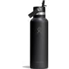 Hydro Flask - Standard Flex Straw Cap 621 ml (21 oz) Bottle - Acciaio Inox, Ermetico, Compatibile con Portabicchieri - Isolato Freddo 24 Ore - Black