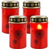 GAOUTO 4 candele funerali a LED, senza fiamma, a LED, con batteria, impermeabili, per esterni, per cortile, decorazione natalizia, chiesa